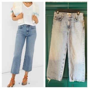 AGOLDE Harper Crop Jeans Medium Wash Size 27 | High Rise Wide Leg Cropped Denim